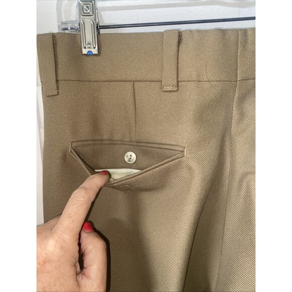 Vintage Sears The Men's Store Polyester 3 Piece Suit Khaki Tan Brown 39R - Picture 14 of 15